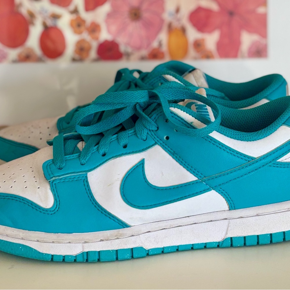Nike Air Jordan Low Teal and White Athletic Shoes